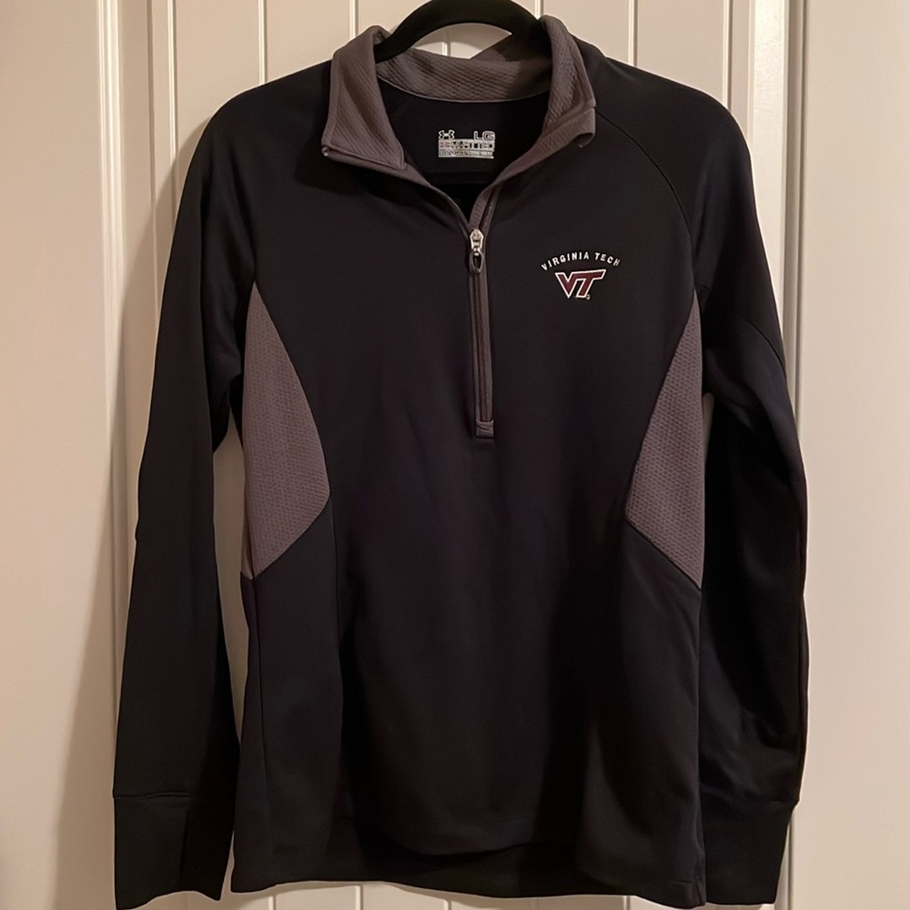 EUC Under Armor Virginia Tech 1/2 zip cold gear pullover